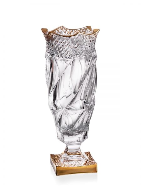 Flamenco footed vase 380 Pyramid & Gold