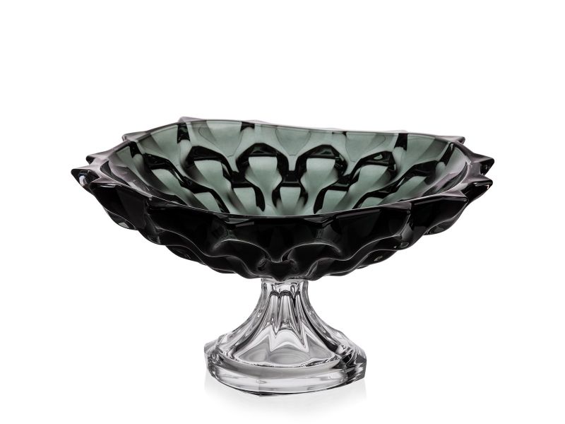 Samba footed shallow bowl 350 Grey Smoke