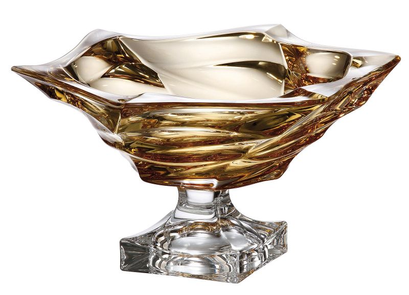 Flamenco footed bowl 330 Amber